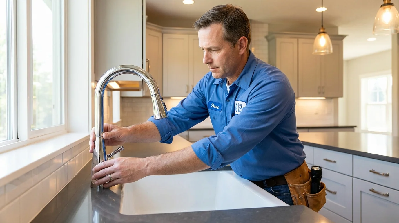 Kitchen faucet installation by Johns Plumbing LLC in New Ipswich
