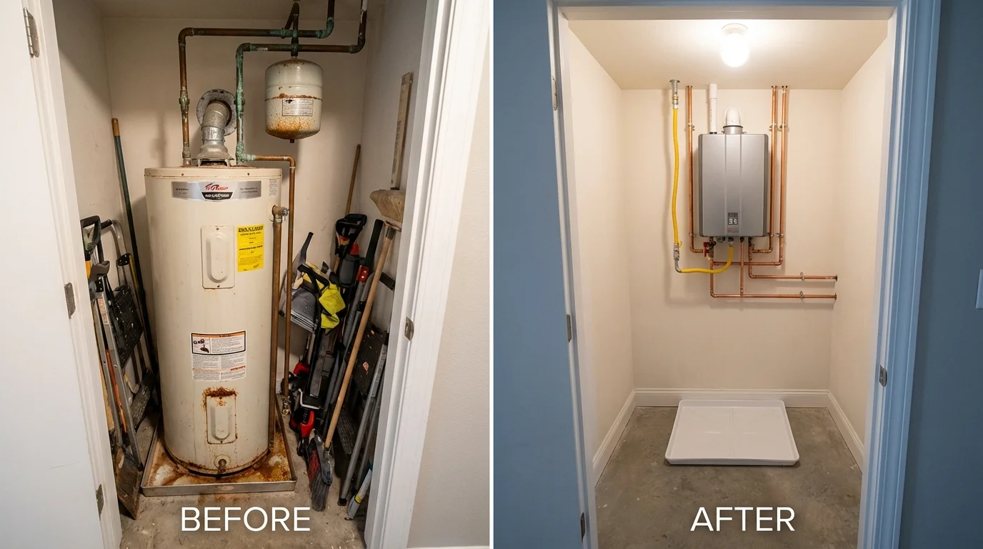 Tank water heater versus wall-mounted tankless unit comparison for New Ipswich, NH homeowners